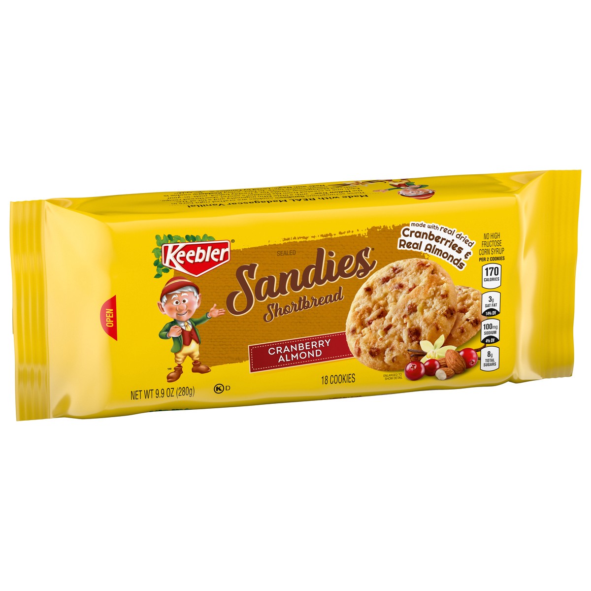 slide 5 of 13, Keebler Sandies Shortbread Cranberry Almond Cookies 18 ea, 9.9 oz