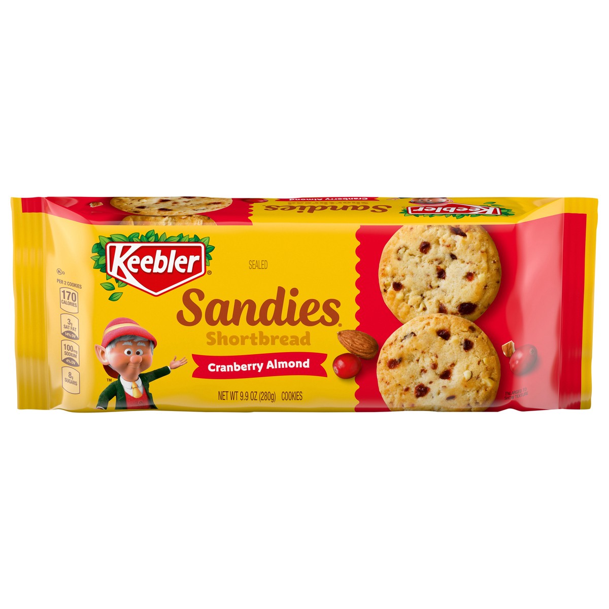 slide 1 of 13, Keebler Sandies Shortbread Cranberry Almond Cookies 18 ea, 9.9 oz