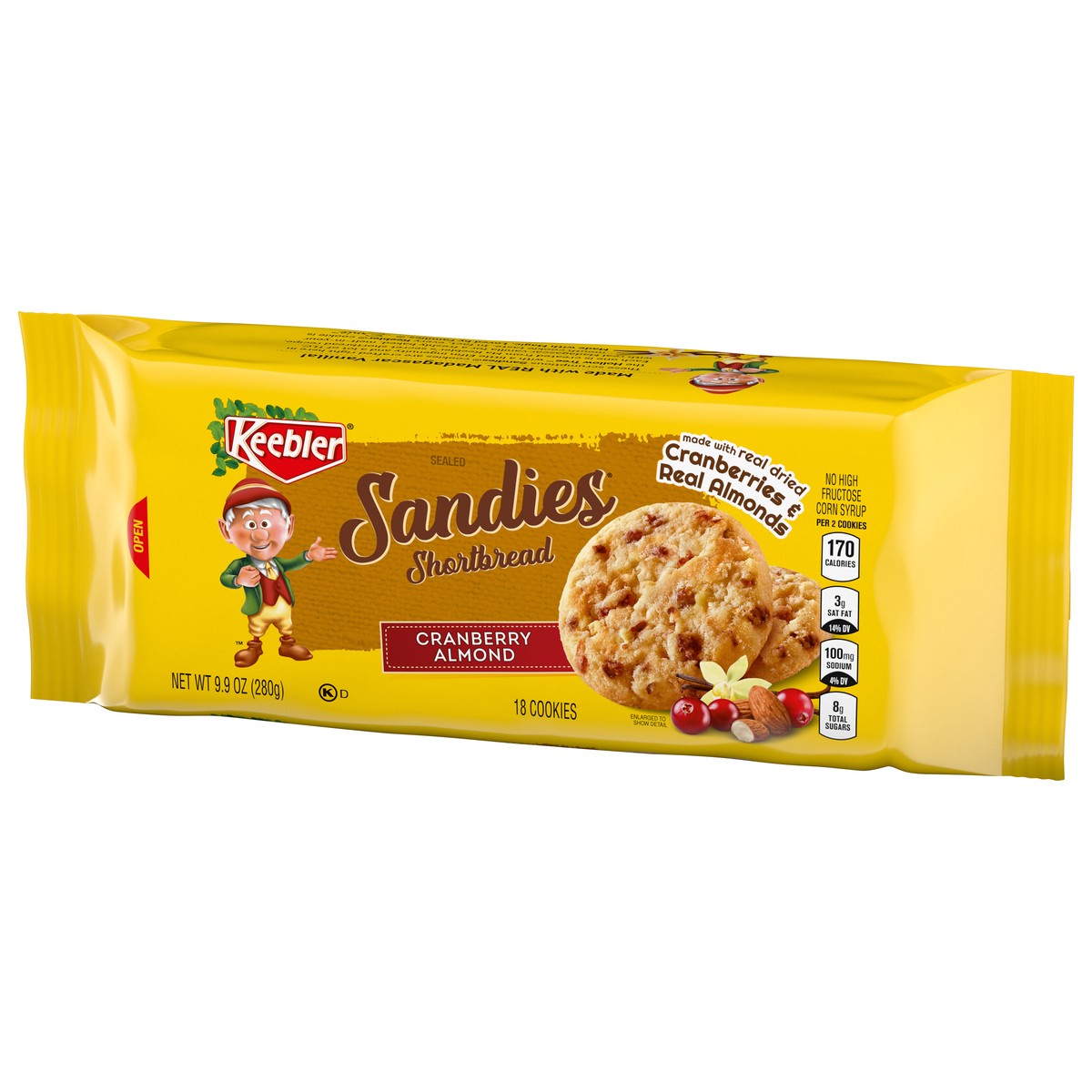 slide 6 of 13, Keebler Sandies Shortbread Cranberry Almond Cookies 18 ea, 9.9 oz