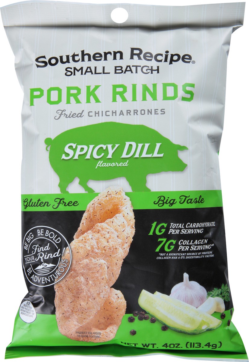 slide 5 of 9, Southern Recipe Small Batch Spicy Dill Flavored Pork Rinds 4 oz, 4 oz