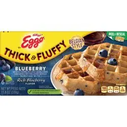 Eggo Thick and Fluffy Frozen Waffles, Blueberry, 11.6 oz, 6 Count