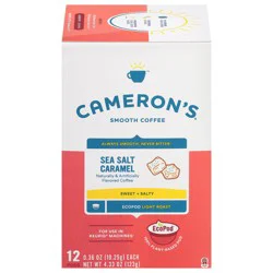 Cameron's Coffee Single Serve Pods, Flavored, Sea Salt Caramel, 12 Count