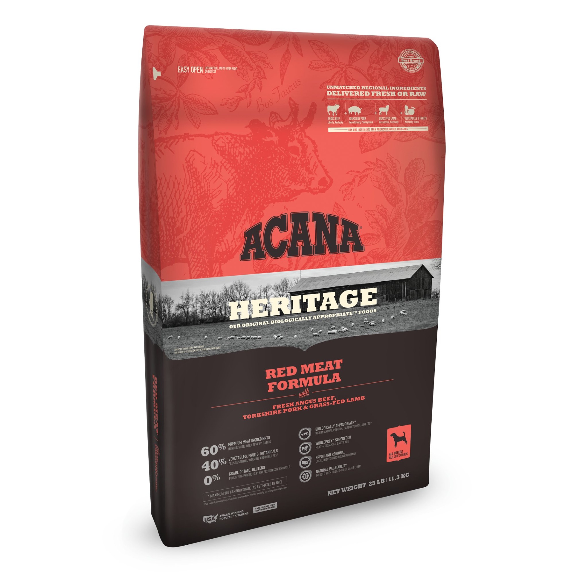 slide 1 of 1, ACANA Red Meat Dry Dog Food, 25 lb