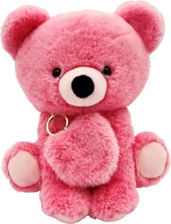 Holiday Home 10-Inch Plush Bear with Keychain - Dark Pink