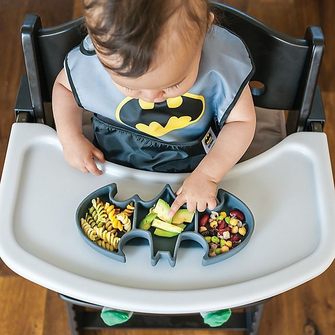 slide 2 of 11, Bumkins DC Comics Batman Silicone Grip Dish - Black, 1 ct