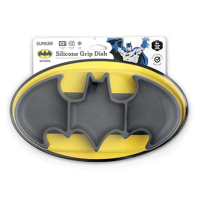 slide 3 of 11, Bumkins DC Comics Batman Silicone Grip Dish - Black, 1 ct