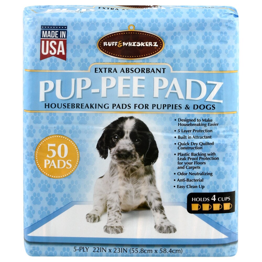 slide 3 of 3, Ruff & Whiskerz 5-Ply Extra Absorbant Pup-Pee Padz 50 Each, 120 ct