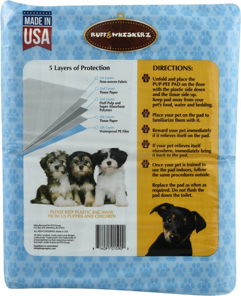 slide 2 of 3, Ruff & Whiskerz 5-Ply Extra Absorbant Pup-Pee Padz 50 Each, 120 ct