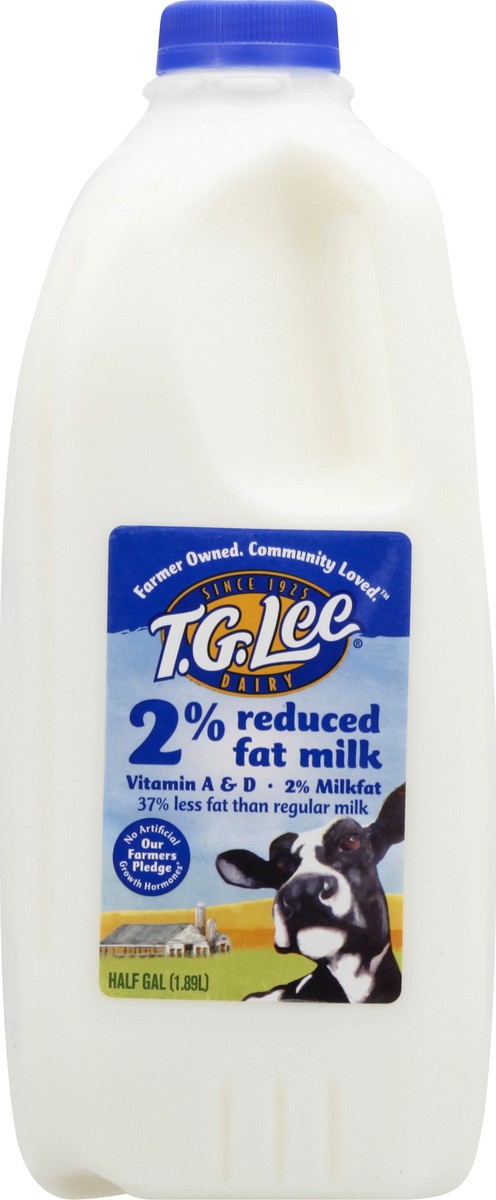 slide 5 of 13, T.G. Lee 2% Reduced Fat Milk 0.5 gl, 1/2 gal