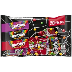 SKITTLES Original, Wild Berry & Shriekers Chewy Candy Fun Size Halloween Candy, 20 Ct Bulk Bag