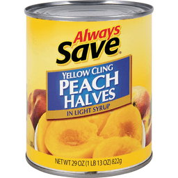 slide 1 of 1, Always Save Yellow Cling Peach Halves In Light Syrup, 29 oz