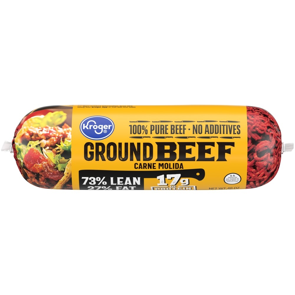 slide 1 of 1, Kroger Ground Beef 73% Lean, 3 lb