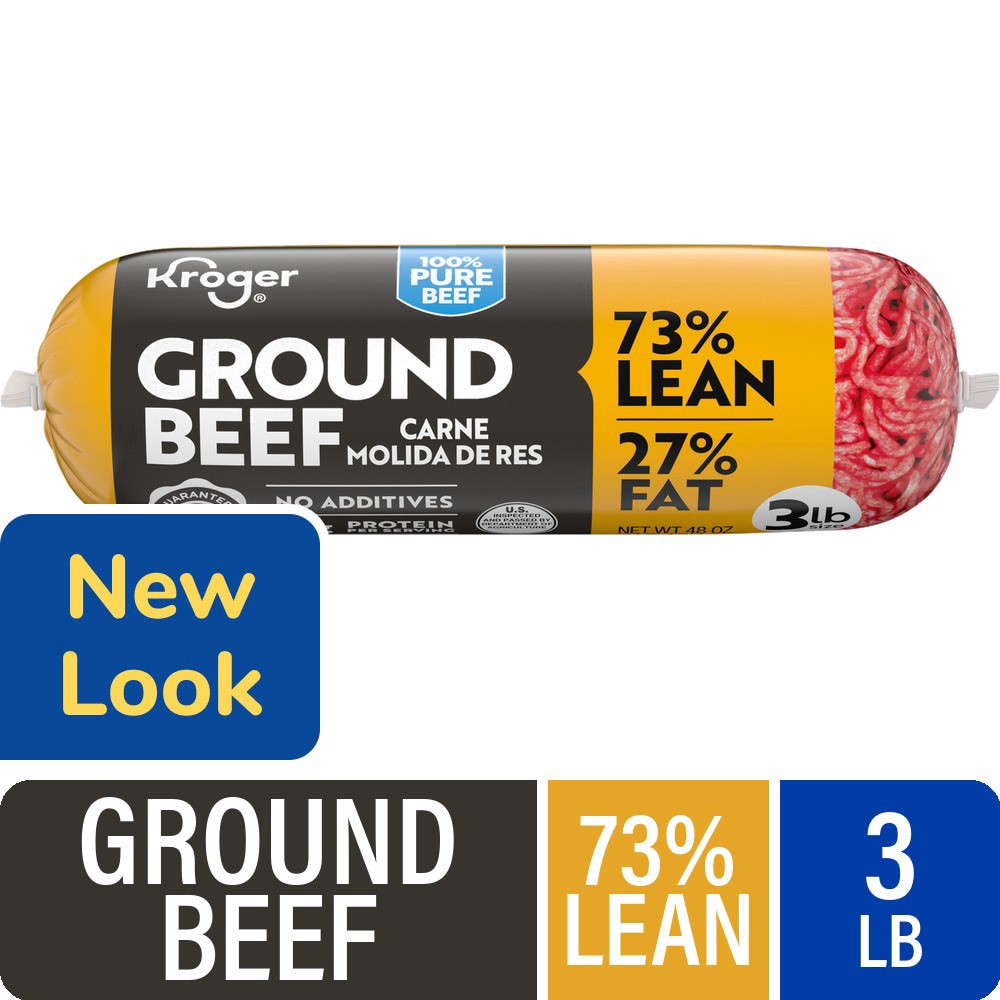 slide 1 of 5, Kroger Ground Beef 73% Lean, 3 lb