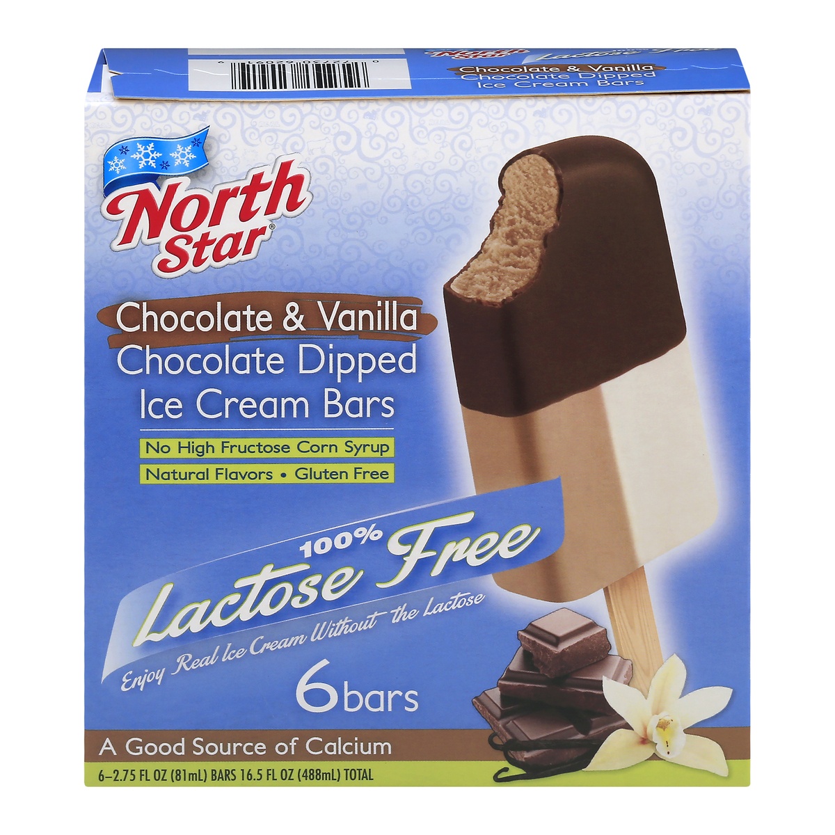 slide 1 of 1, North Star Lactose Free Chocolate and Vanilla Chocolate Dipped Bars, 6 ct