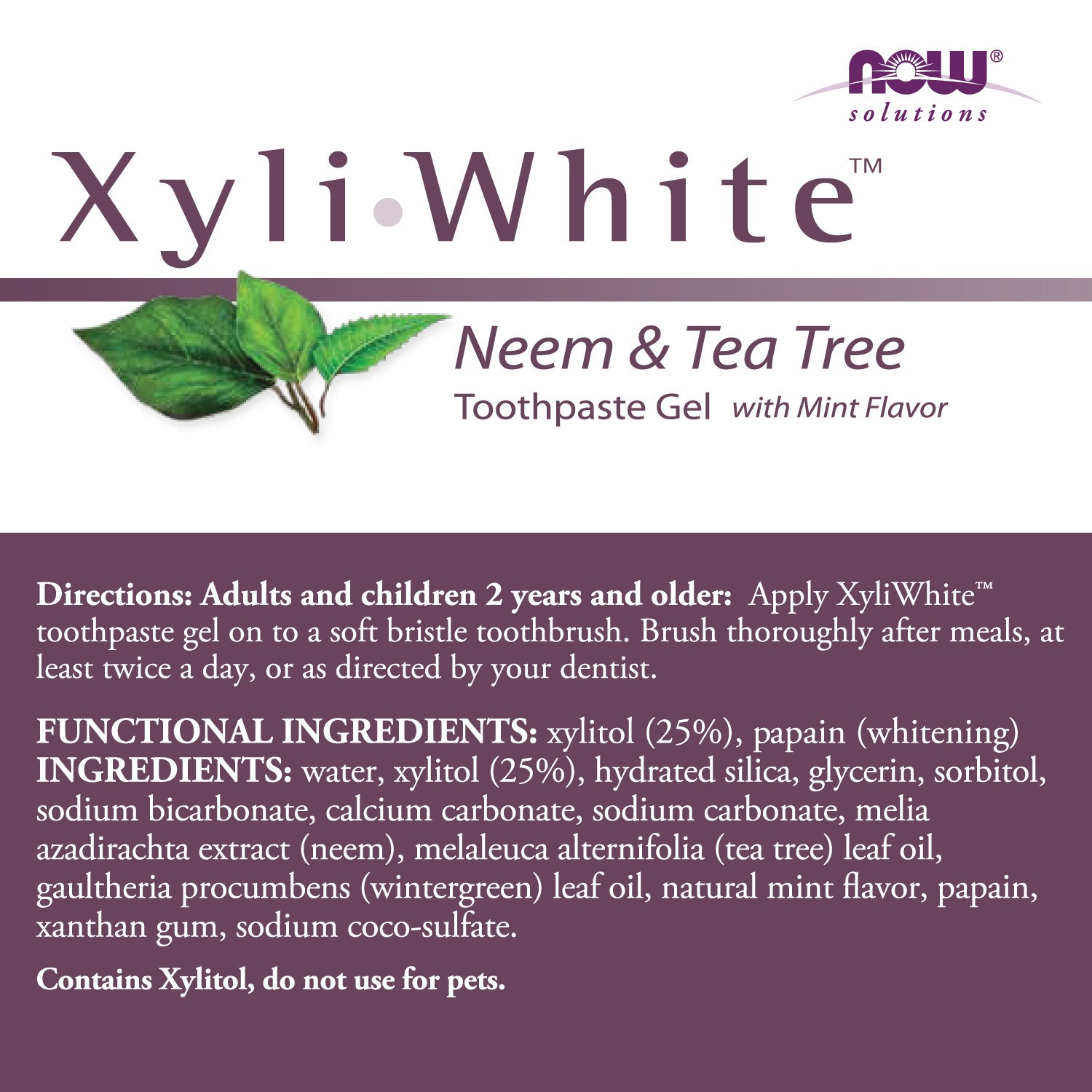 slide 2 of 4, NOW Solutions NOW Xyliwhite Neem & Tea Tree Toothpaste Gel, 6.4 oz