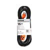 slide 2 of 9, 14/3 SJT Outdoor/Garage/Jobsite Extension Cord Black /Orange, 15 ft