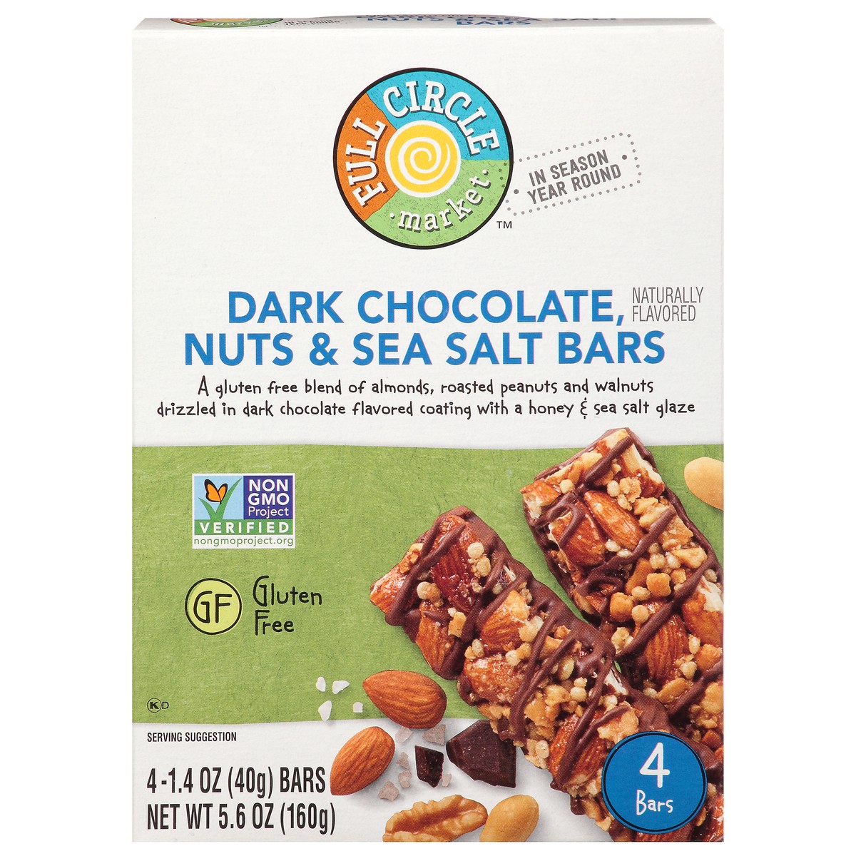 slide 11 of 15, Full Circle Market Dark Chocolate Nuts & Sea Salt Bars 4 ea, 4 ct