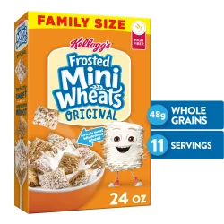 Kellogg's Mini Wheats Breakfast Cereal, High Fiber Cereal, Kids Snacks, Original