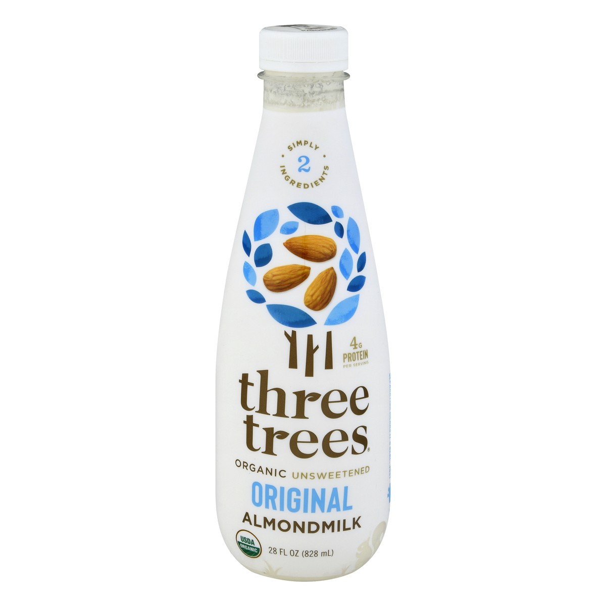 Three Trees Unsweetened Organic Original Almond Milk 28 fl oz 28 fl oz