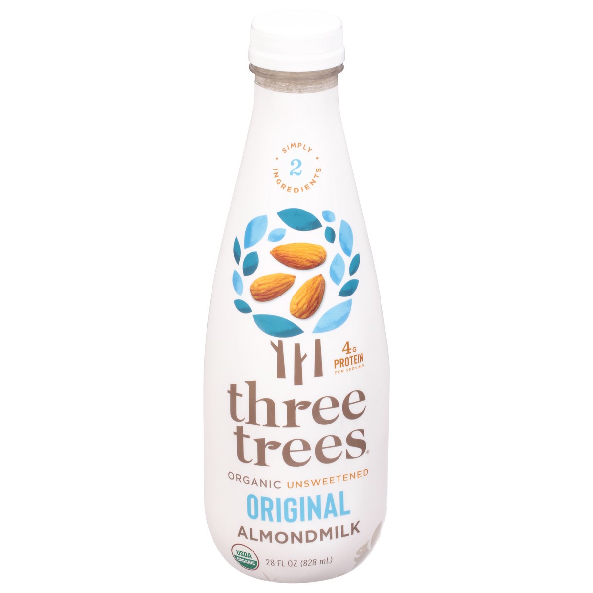 slide 1 of 10, Three Trees Unsweetened Organic Original Almond Milk 28 fl oz, 28 fl oz