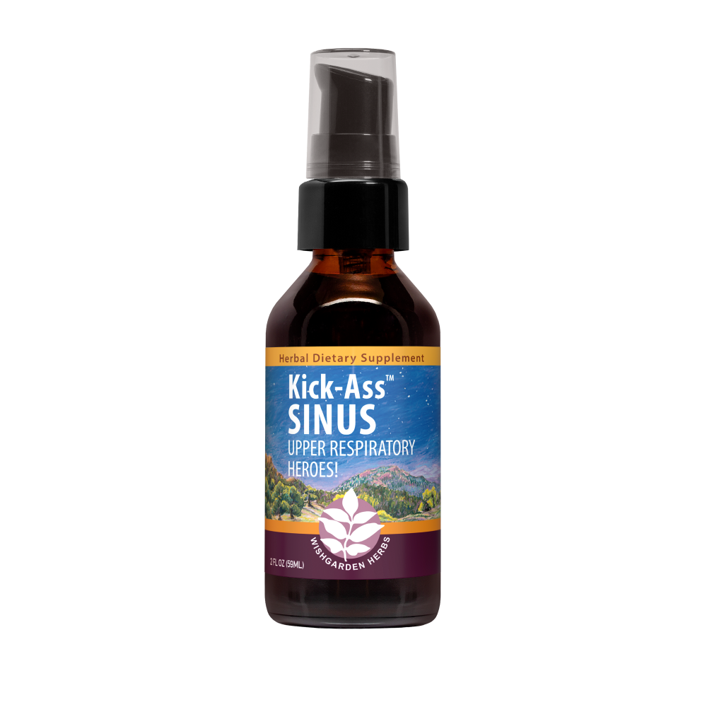 slide 1 of 1, WishGarden Herbs Kick-ass Sinus Upper Respitory Heroes Herbal Dietary Supplement, 2 fl oz