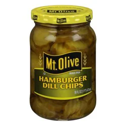 Mt. Olive Hamburger Dill Pickle Chips - 16 fl oz jar