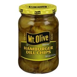 Mt. Olive Hamburger Dill Pickle Chips - 16 fl oz jar