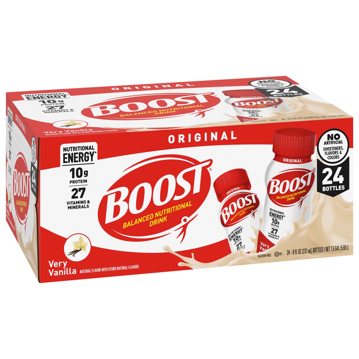 slide 8 of 9, Boost Original Very Vanilla Balanced Nutritional Drink 24 - 8 fl oz Bottles, 1 ct