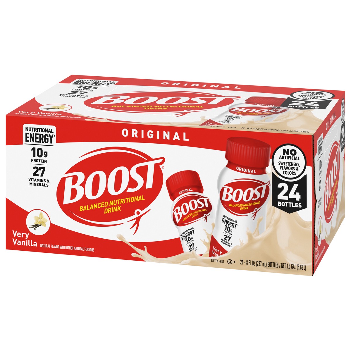 slide 6 of 9, Boost Original Very Vanilla Balanced Nutritional Drink 24 - 8 fl oz Bottles, 1 ct