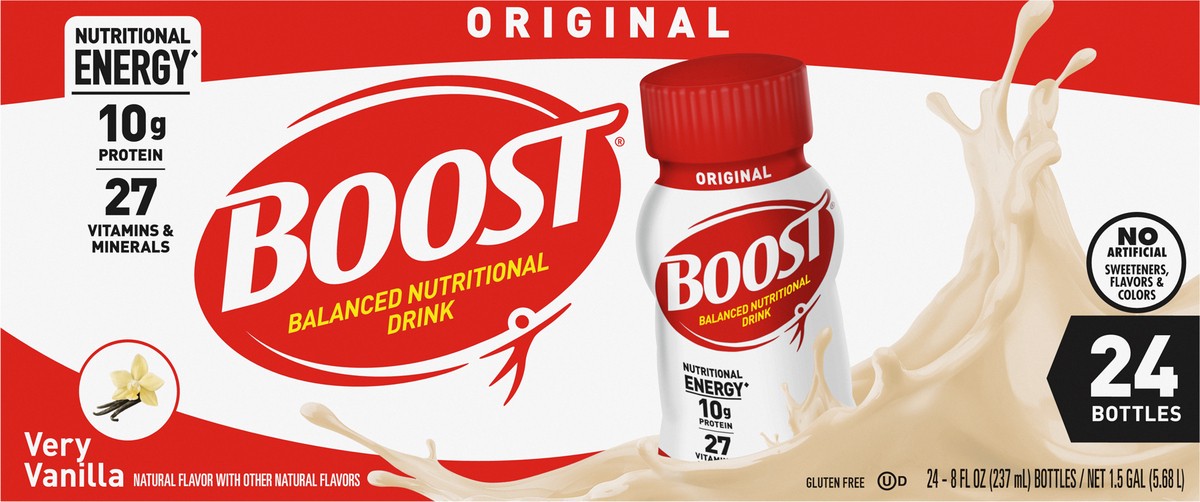 slide 9 of 9, Boost Original Very Vanilla Balanced Nutritional Drink 24 - 8 fl oz Bottles, 1 ct