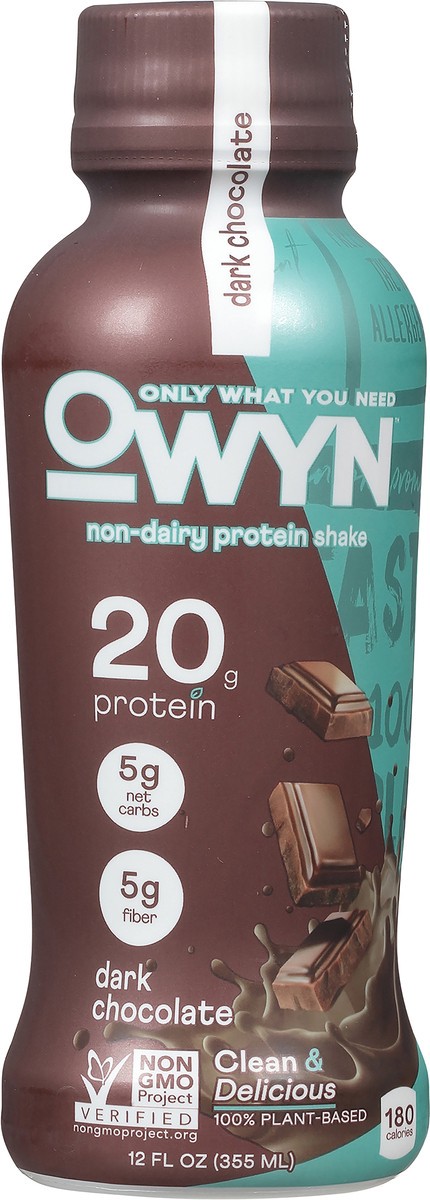slide 8 of 9, OWYN Dark Chocolate Plant-based Protein Drink, 12 fl oz