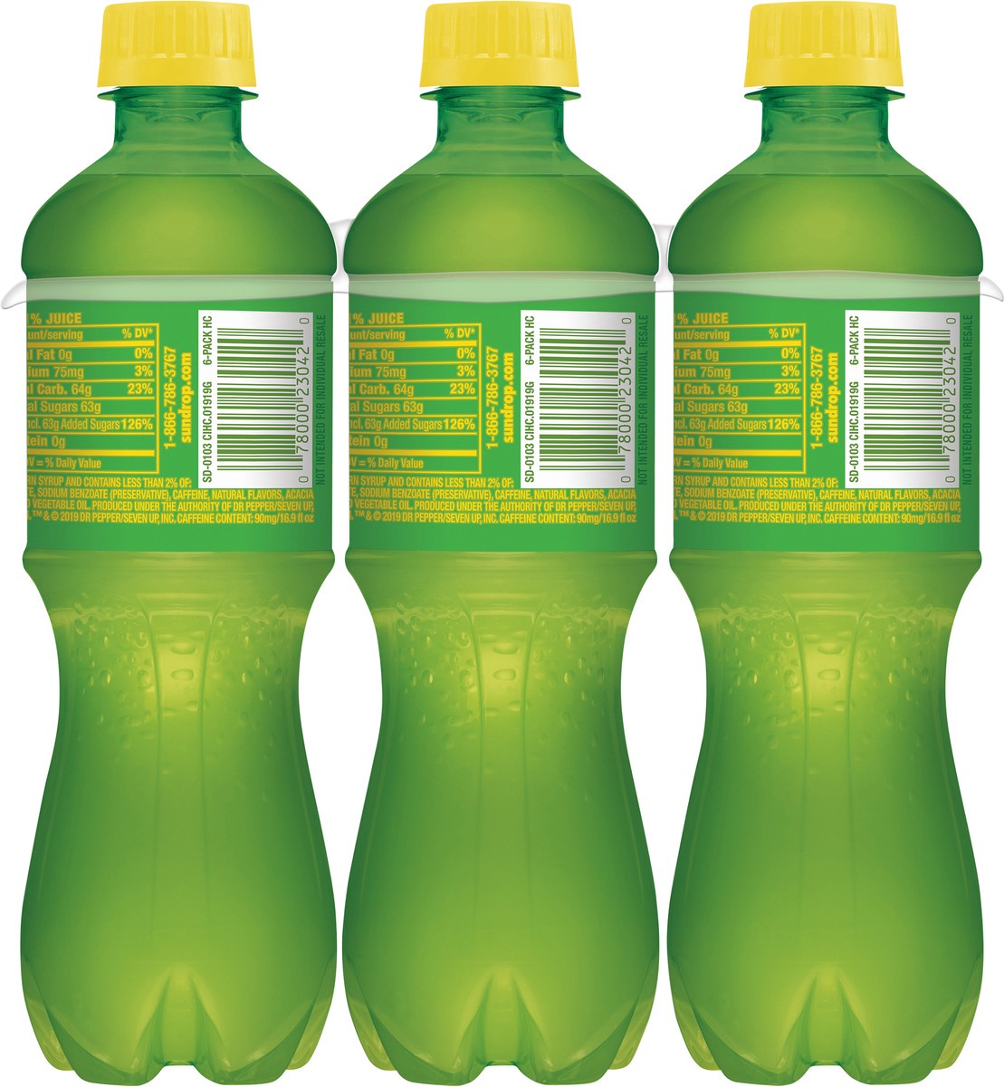 slide 3 of 7, Sun Drop Citrus Soda, .5 L bottles, 6 pack, 6 ct