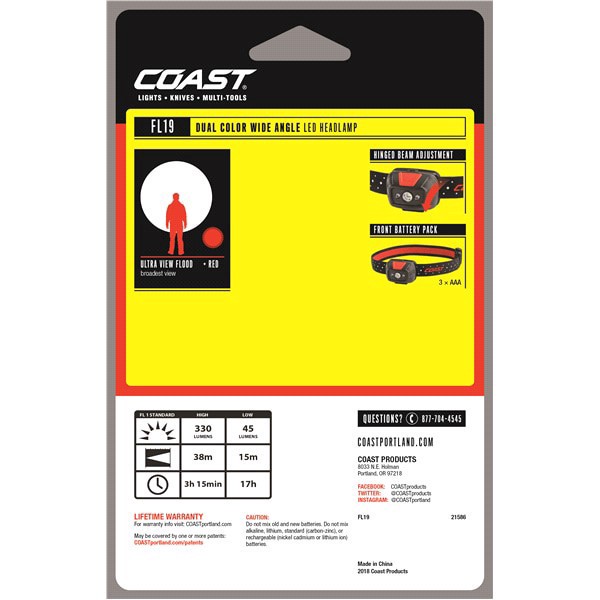 slide 2 of 5, Coast FL19 Dual Color LED Headlamp, 1 ct