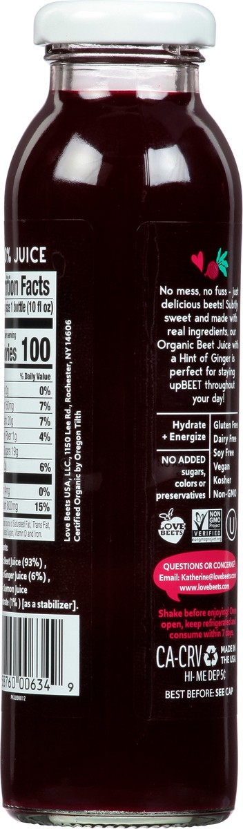 slide 7 of 12, Love Beets Organic Beet Juice with a Hint of Ginger 10 fl oz, 1 ct