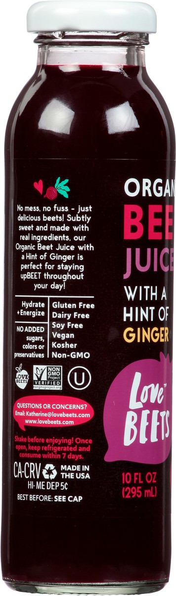 slide 6 of 12, Love Beets Organic Beet Juice with a Hint of Ginger 10 fl oz, 1 ct