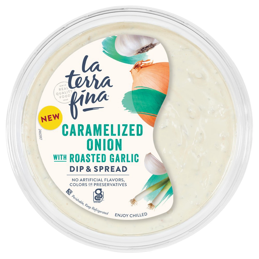 slide 1 of 4, La Fiera La Terra Fina Caramelized Onion with Roasted Garlic Dip & Spread 10 oz, 10 oz