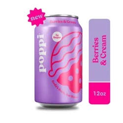 Poppi Berries and Cream Prebiotic Soda Can, 12 fl oz