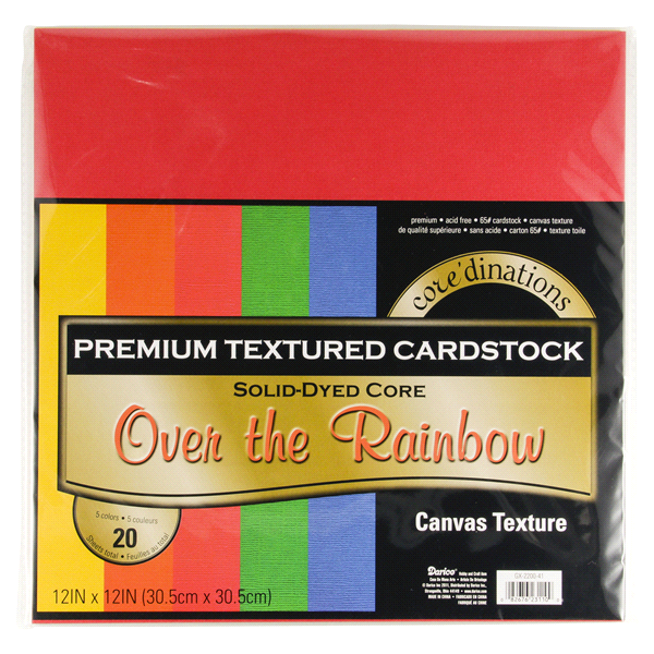 slide 1 of 1, Darice Cardstock Value Pack Over the Rainbow 12x12, 20 ct