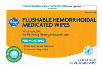 slide 1 of 1, Kroger Flushable Hemorrhoidal Medicated Wipes, 96 ct