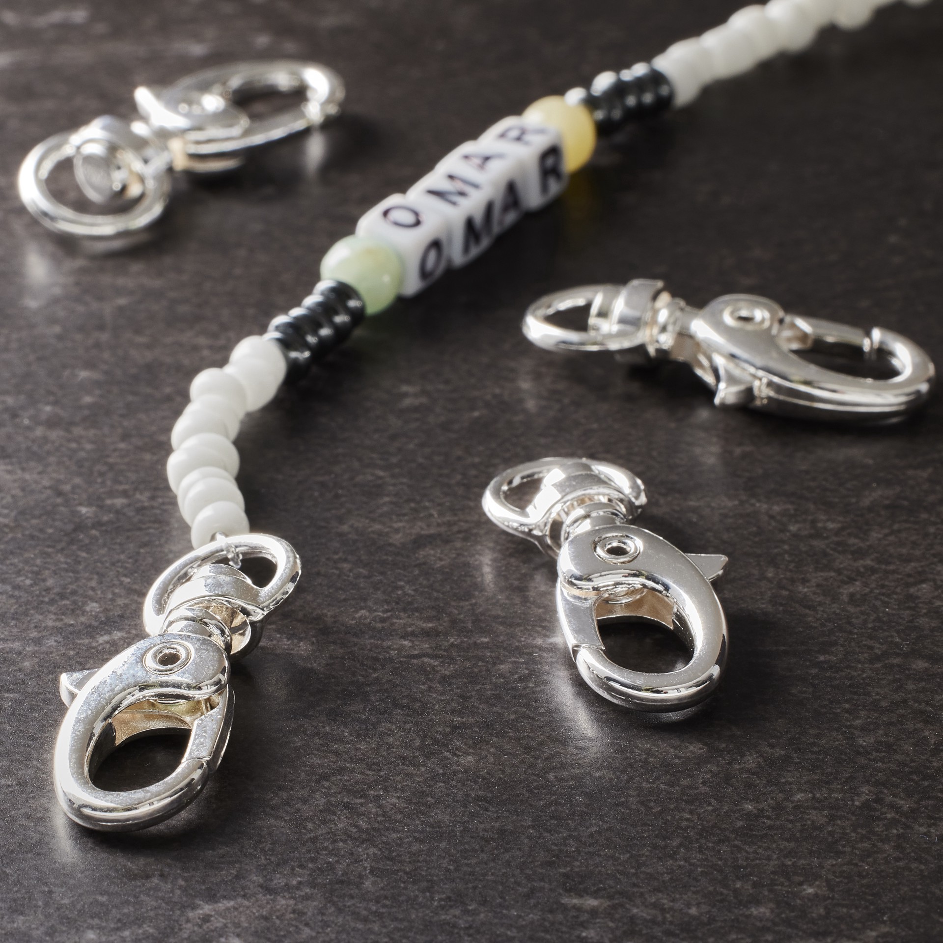 slide 3 of 3, Bead Landing Swivel Lobster Claw Clasps, 30mm, 30 mm