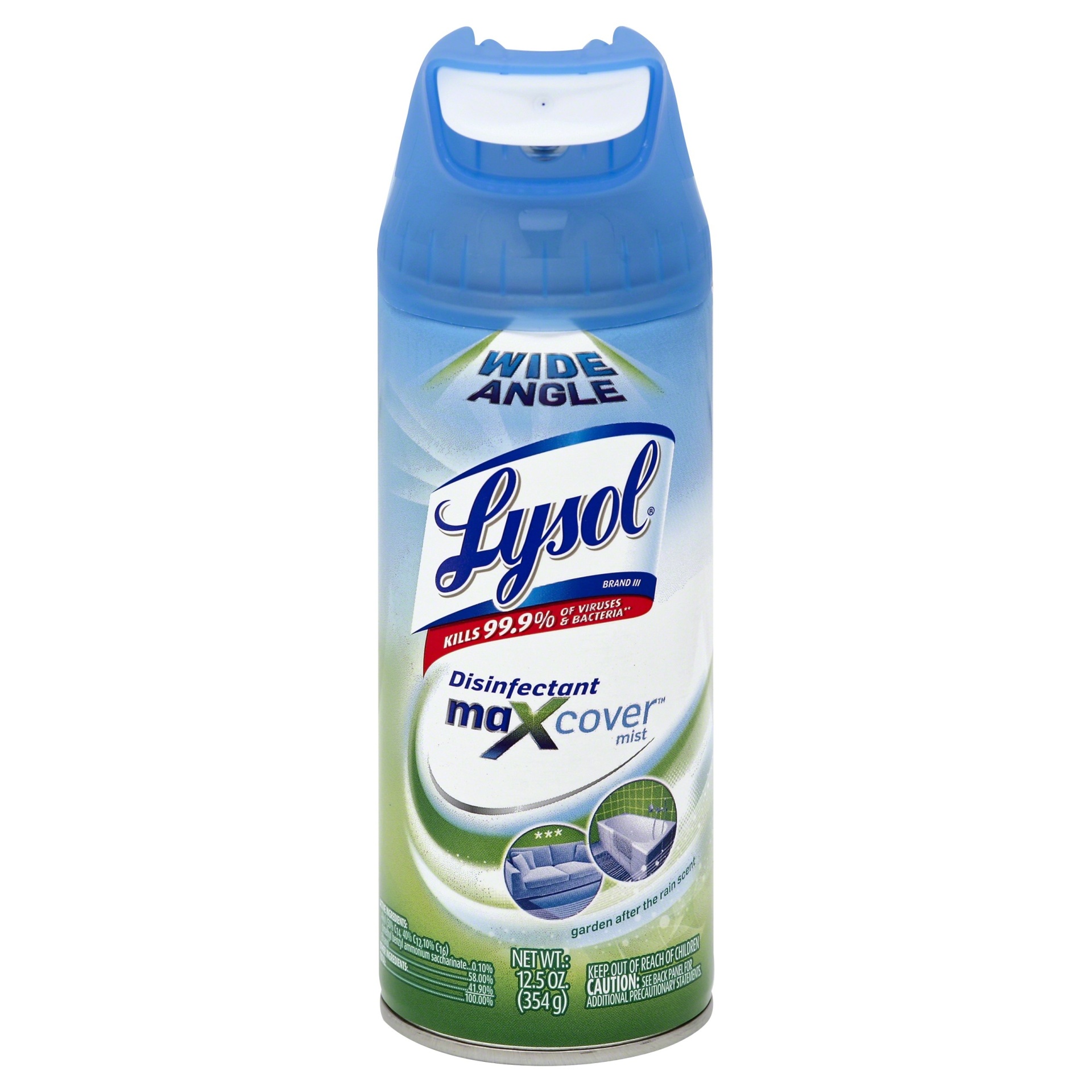 slide 1 of 1, Lysol Disinfectant Max Cover Mist Garden After Rain Scent, 12.5 oz