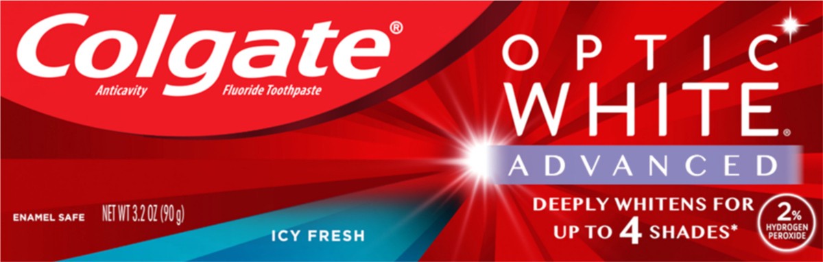 slide 2 of 7, Colgate Optic White Toothpaste Icy Fresh, 3.2 oz