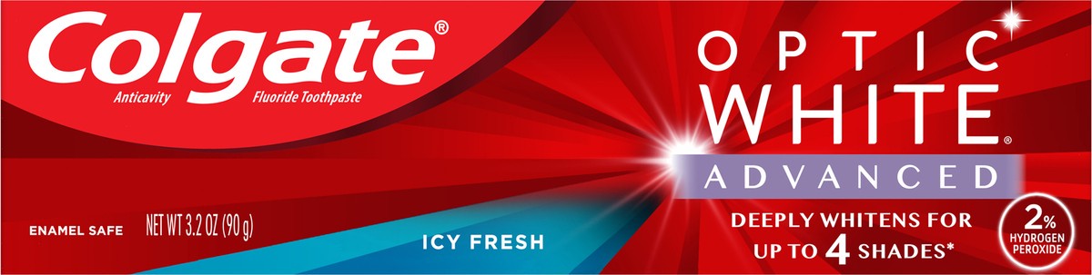 slide 3 of 7, Colgate Optic White Toothpaste Icy Fresh, 3.2 oz