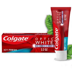 Colgate Optic White Advanced Teeth Whitening Toothpaste, Icy Fresh, 3.2 Oz