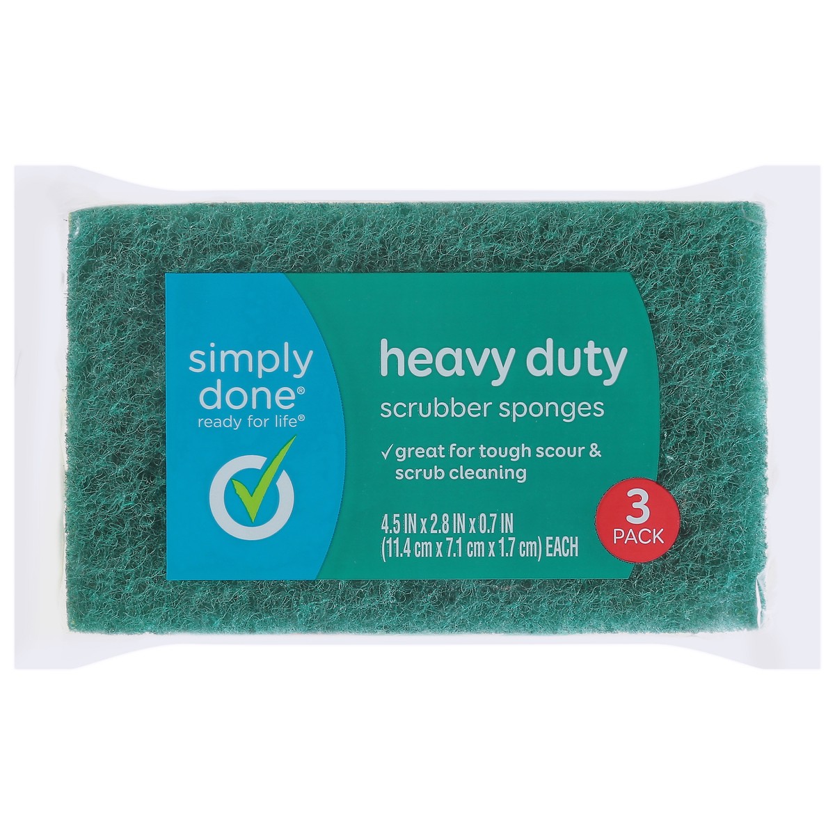 slide 1 of 13, Simply Done Heavy Duty Scrubber Sponges, 3 ct