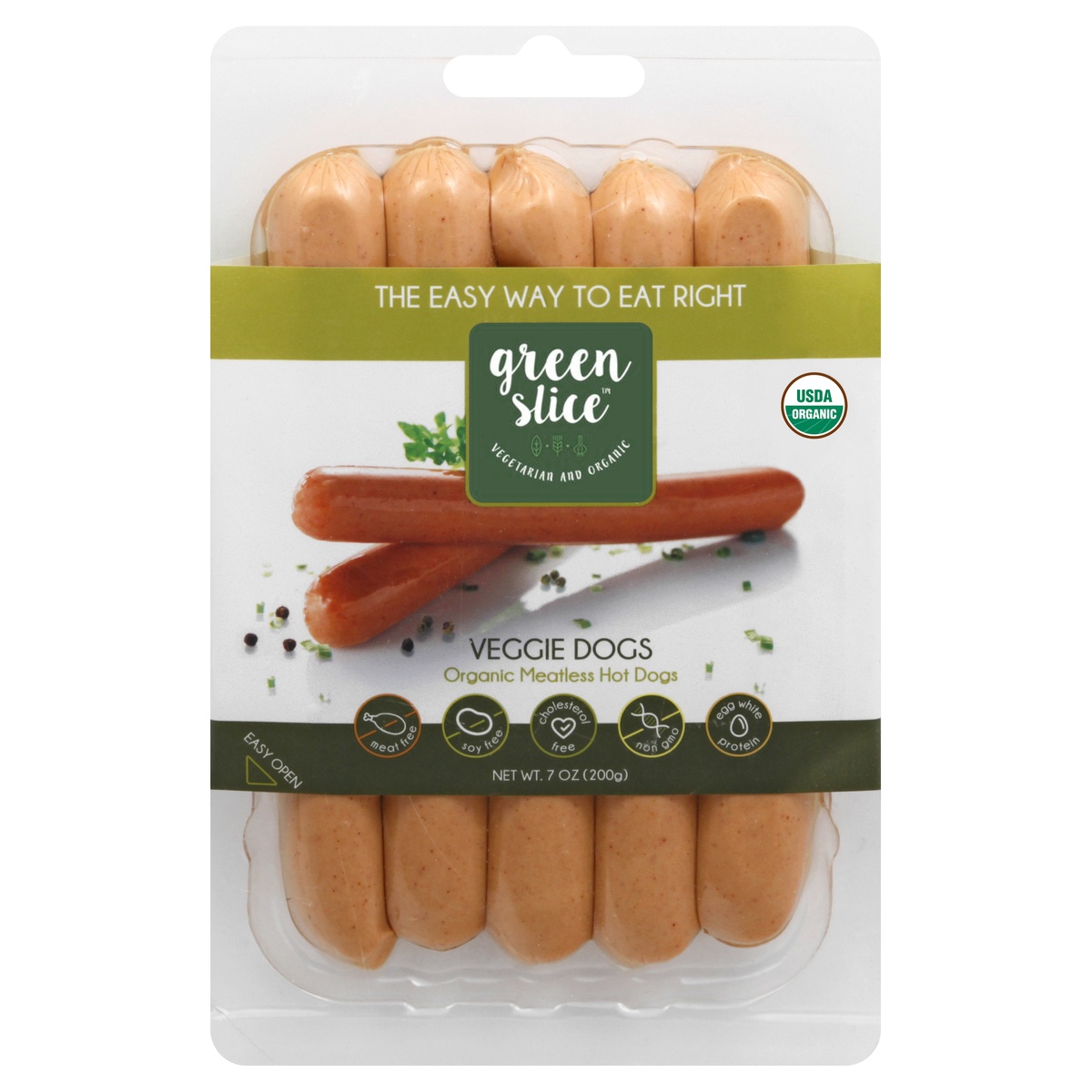 slide 1 of 1, Green Slice Veggie Dogs 7 oz, 7 oz