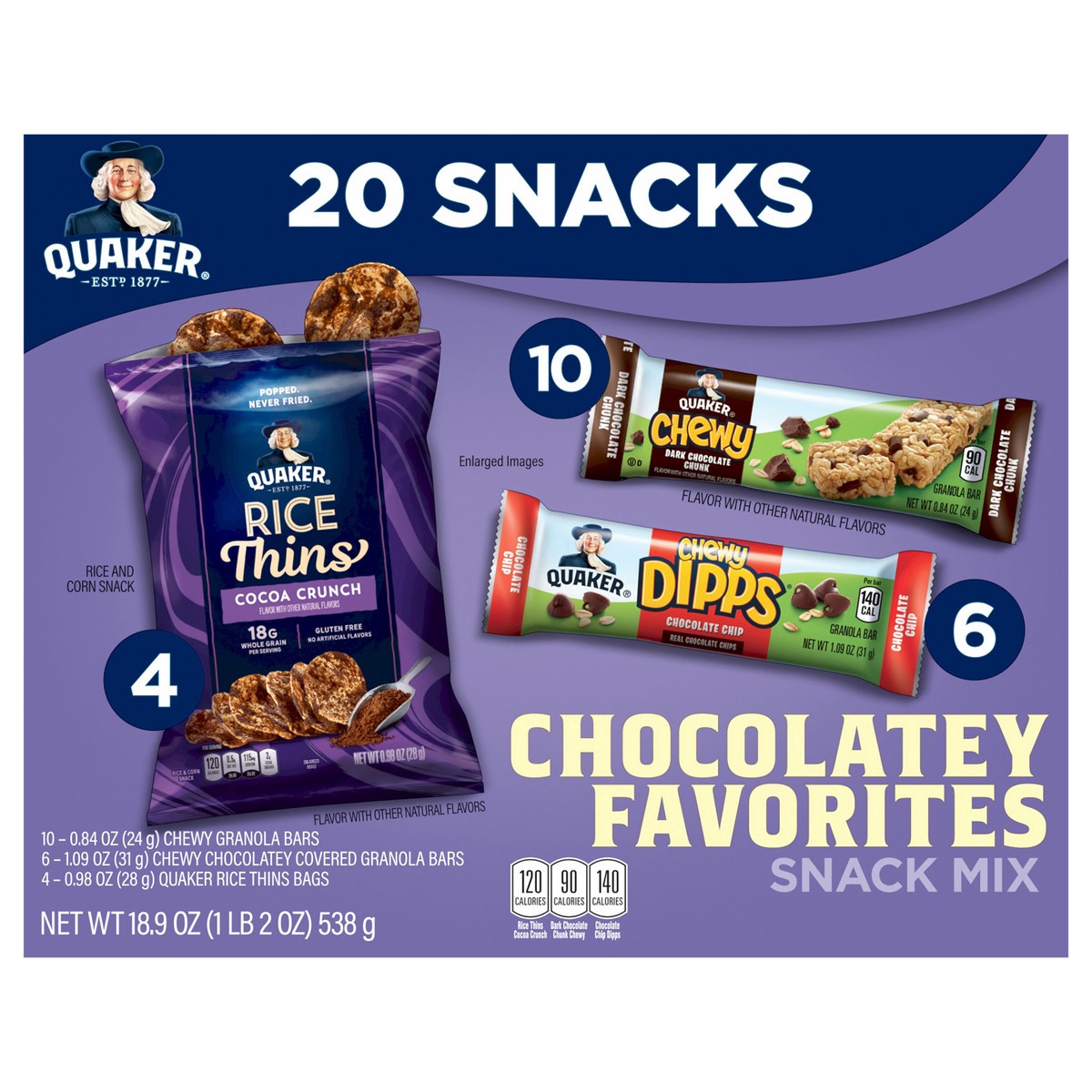 slide 1 of 6, Quaker Snack Mix, 20 ct