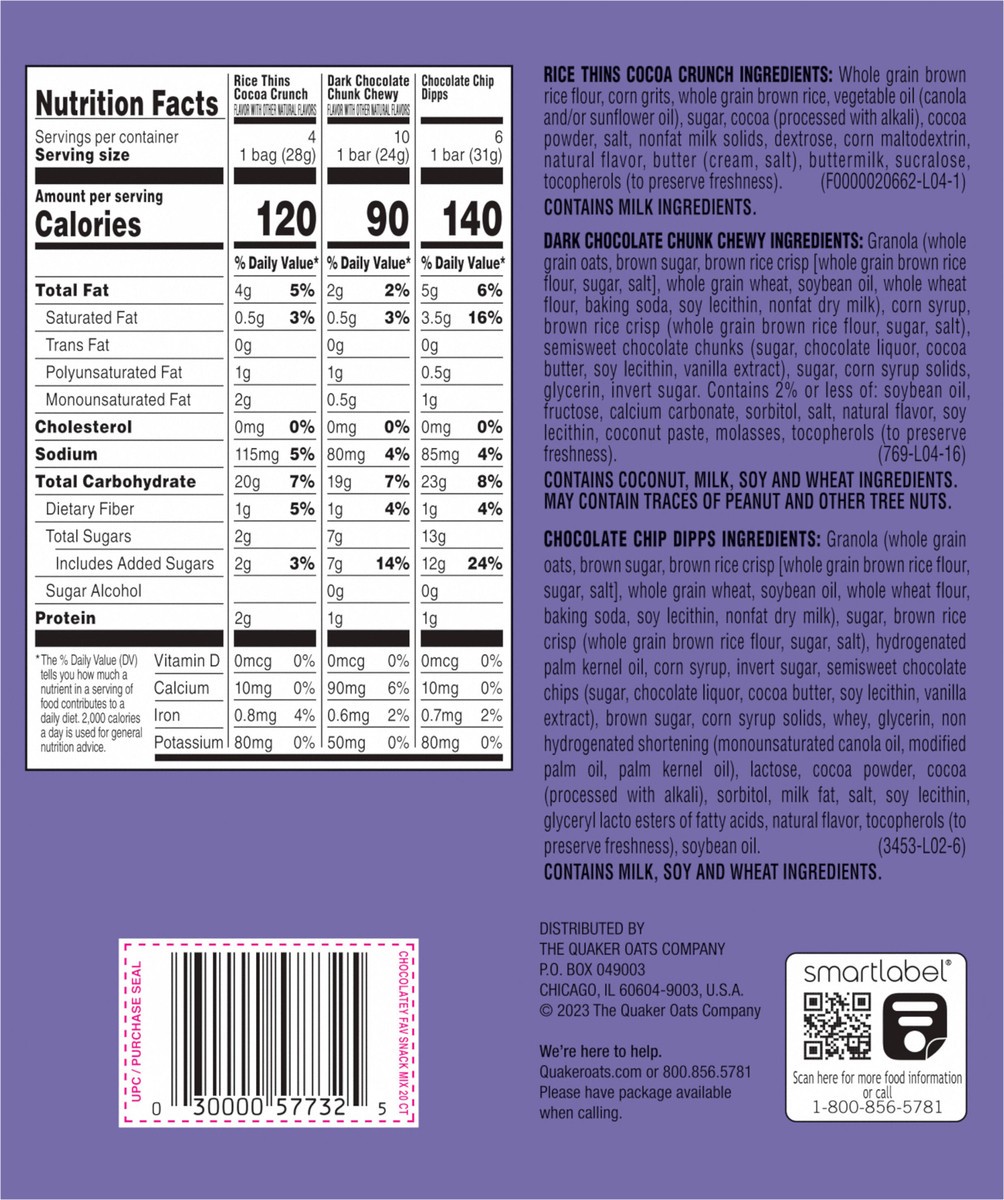 slide 6 of 6, Quaker Snack Mix, 20 ct