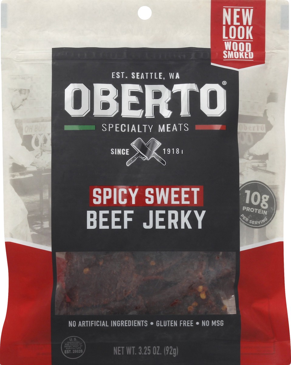slide 3 of 9, Oberto Spicy Sweet Beef Jerky 3.25 oz, 3.25 oz