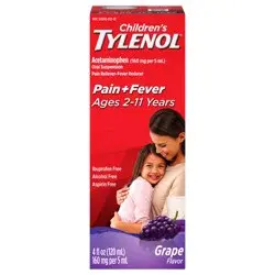 Tylenol Children's Tylenol Pain + Fever Relief Liquid - Acetaminophen - Grape - 4 fl oz